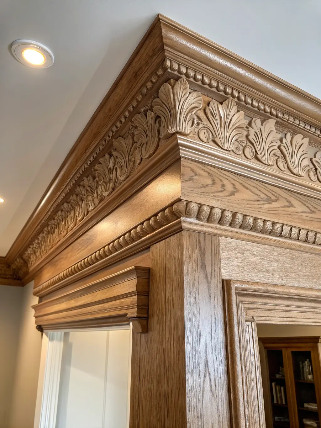 A craftsman installing a decorative baseboard along a wall, demonstrating attention to detail and seamless integration with the room's design.
